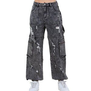 Twin Sisters Basalt Distressed Cargo Pants Designed in Los Angeles